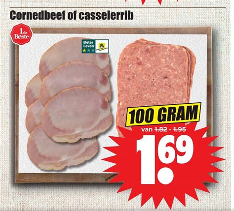 Cornedbeef Of Casselerrib Gram Aanbieding Bij Dirk