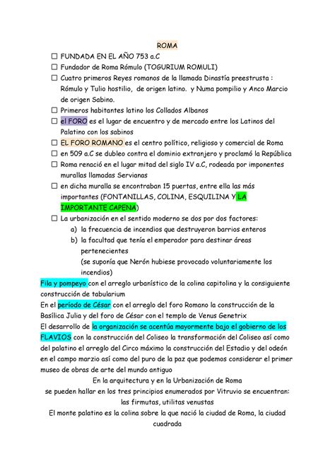 Primera Parcial Derecho Romano Roma Fundada En El AÑo 753 A Fundador