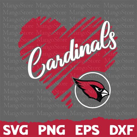 Arizona Cardinals Heart Football Team Svg Arizona Cardinals Inspire