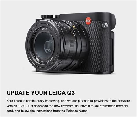 Leica Q3 Firmware Update Version 1 2 0 Released Leica Rumors