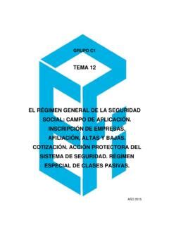 Tema El R Gimen General De La Seguridad Social Tema El R