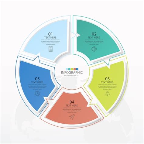 Einfache Kreis Infografik Vorlage Mit Schritten Prozess Oder