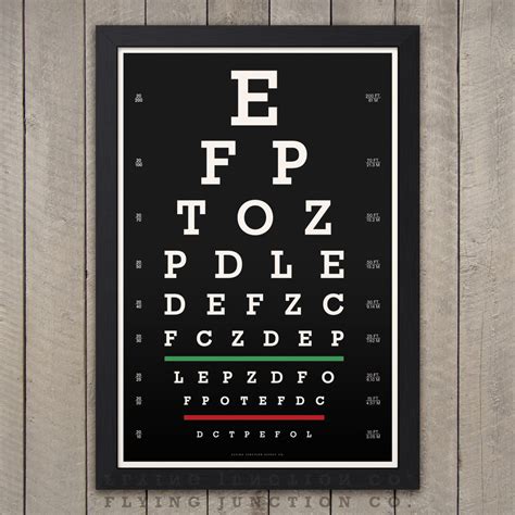 Eye Chart Print Classic Snellen Flying Junction Co