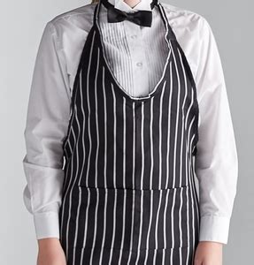 Choice Black And White Chalk Stripe Poly Cotton Adjustable Tuxedo Apron