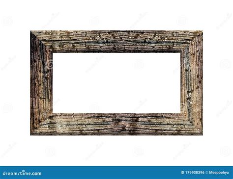 Vintage Wooden Photo Frame Isolated On White Background Stock Photo