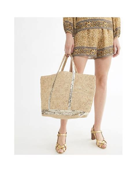 Sac cabas grand en raphia pailleté Synthétique Vanessa Bruno en coloris