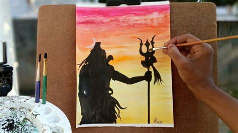 Drawing Lord Shiva Watercolor Painting Youtube