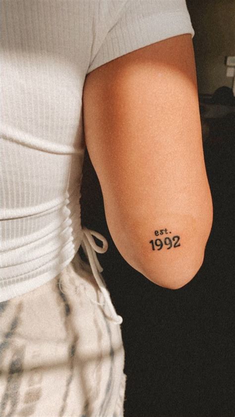 Discreet Birth Year Tattoo Minimalist Tattoos For Women