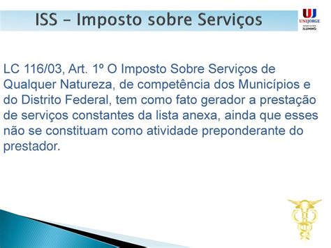 Iss Imposto Sobre Servi Os Ppt Carregar