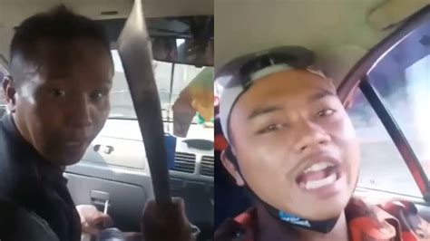 Foto Viral Pria Bawa Golok Tajam Sambil Teriak Teriak Mengancam Di Mobil