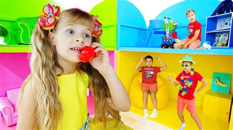 Diana And Roma Four Colors Playhouse Challenge Youtube