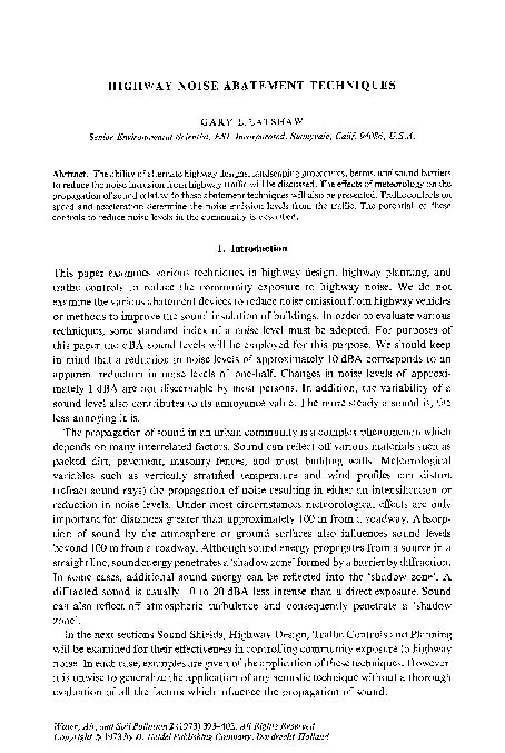 (PDF) Highway noise abatement techniques | Gary Latshaw - Academia.edu