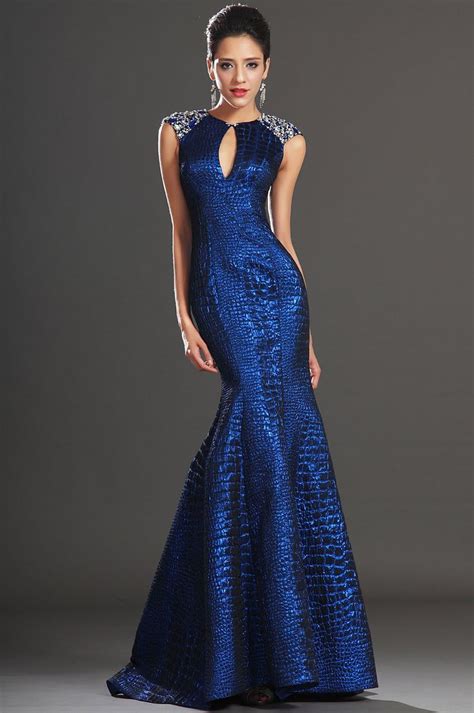 Sleeveless Sapphire Blue Evening Gown Dress 02130905 EDressit