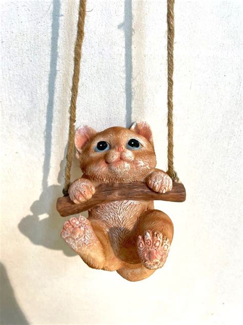 Hanging Ginger Cat Figurine Furniture Home Living Home Decor Other