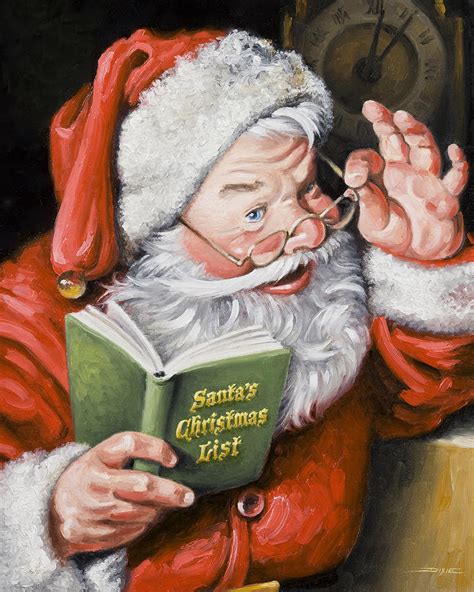 Santas Christmas List Painting By Dixie Rogers Fine Art America