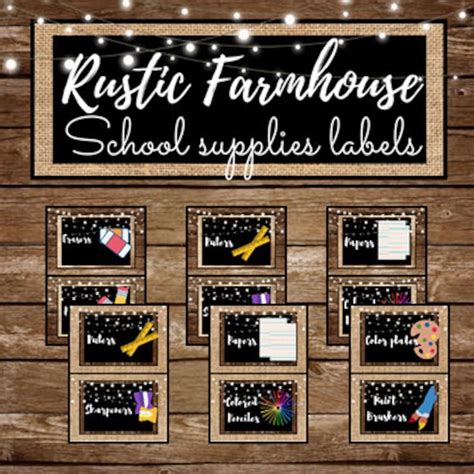 Farmhouse Rustic Editable Classroom Decor Bundle Rustic Etsy