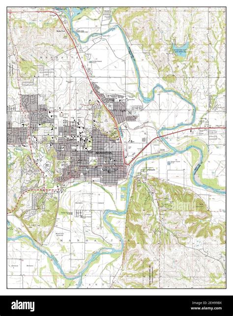 Map Of Manhattan Kansas Cut Out Stock Images And Pictures Alamy