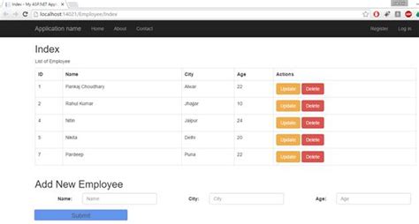 Angularjs Crud Operation Using Asp Net Mvc