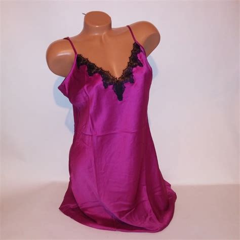 Victoria S Secret Intimates Sleepwear Victoria Secret Lingerie Chemise Slip Medium Fuchsia