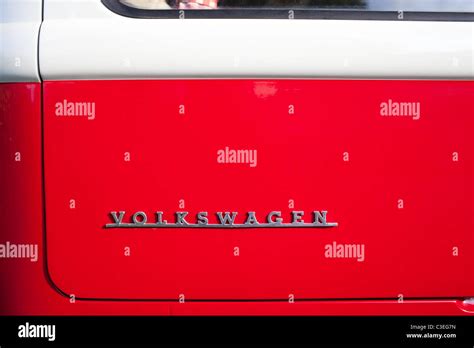 Close Up Detail Of Vw Campervan Badge Stock Photo Alamy