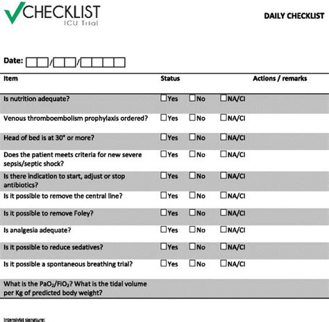 Daily Rounds Checklist Download Scientific Diagram