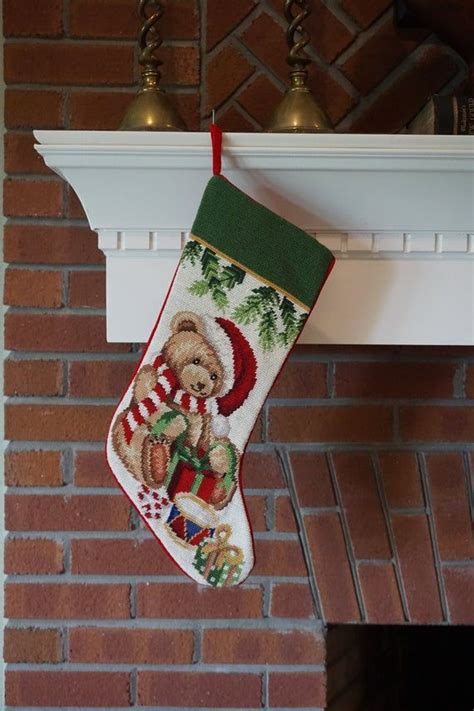 Vintage Teddy Bear With Santa Hat And Striped Scarf Etsy Cute