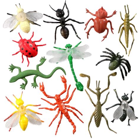 12Pcs Insect Simulation Model Toys Bug Children Educational Resource High Reallistic Insects ...