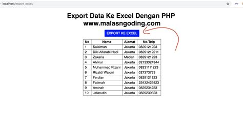 Export Data Ke Excel Dari Database Dengan Php Dan Mysqli Nokturnal