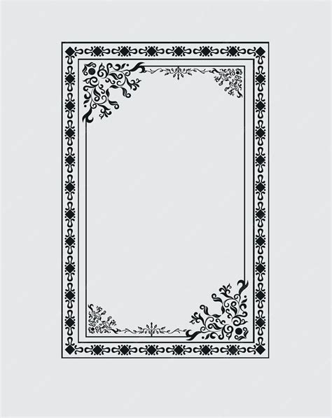 Premium Vector | Border decorative template black white elegant classical