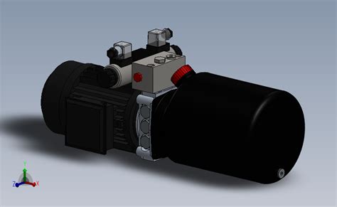 小型液压动力单元solidworks 2012模型图纸下载 懒石网