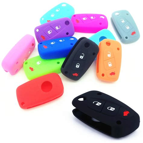 3 Button Silicone Car Key Case Remote Key Cover Fob Shell For Fiat