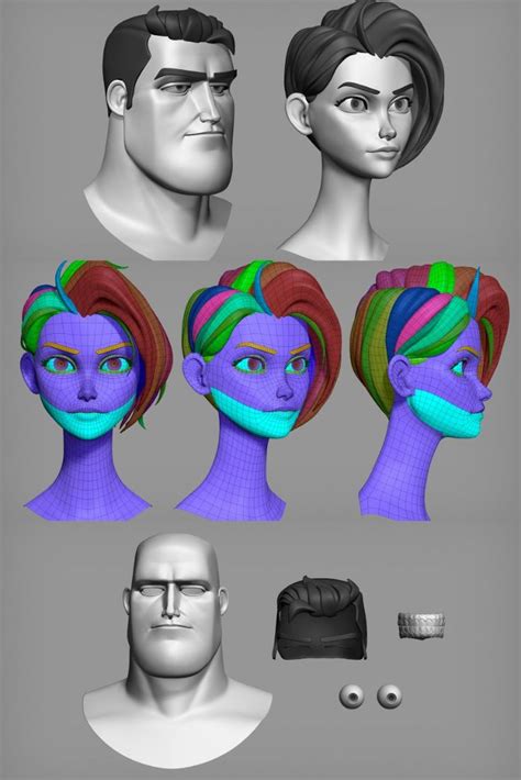 Artstation Male And Female Cartoon Characters Base Mesh Resources