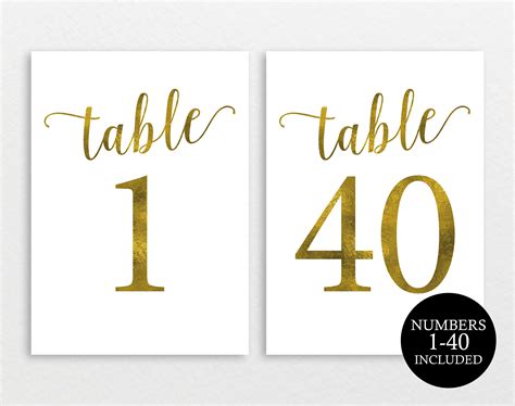 Printable Wedding Table Numbers - Printable Templates