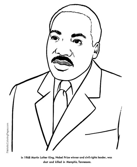 Martin Luther King Coloring Page History For Kids