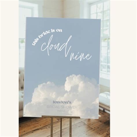 On Cloud Bridal Shower Poster This Bride Is On Cloud Nine Etsy