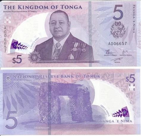 Tonga 5 Pa Anga 2024 S A Polymer UNC Banknotes Zp Ua