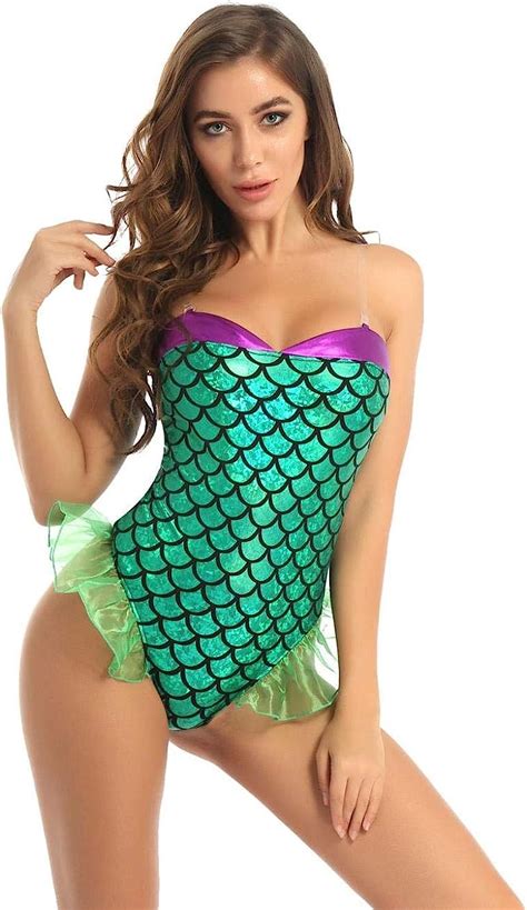 Qscfg Sexy Plus Size Lingerie Women Shiny Metallic Cosplay Costume