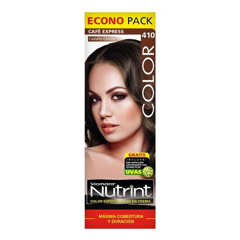 Tinte para cabello Xiomara Nutrint 410 castaño cenizo 130 g Walmart