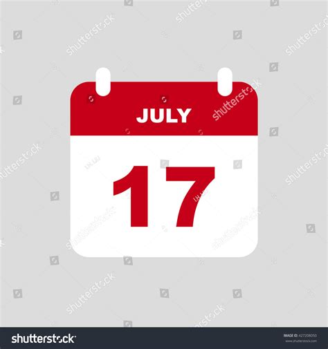 July 17 Calendar Icon Stock Vector Royalty Free 427208050 Shutterstock