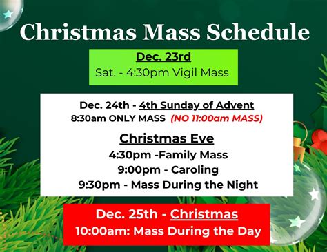 Christmas Mass Times St Patrick Parish