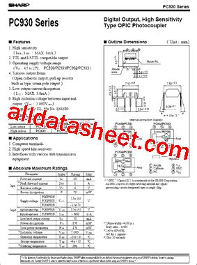 PC930 Datasheet PDF Sharp Corporation