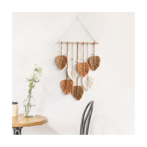 Feuille Macramé Tenture Murale Boho Room Home Decor Tissé EsthéTique