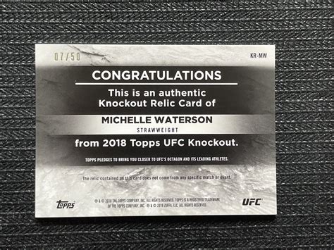 Patch Topps Ufc Knockout Kr Mw Michelle Waterson Ebay