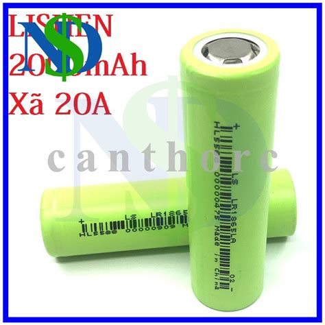 Pin Lishen Xanh 18650 2000mAh 10C Xả Cao 20A Sạc Lithium Li Ion Lion