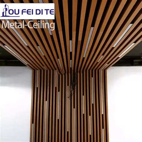 Ofdt Nice Quality Cost Price Aluminum Linear Wood Baffle Ceilings