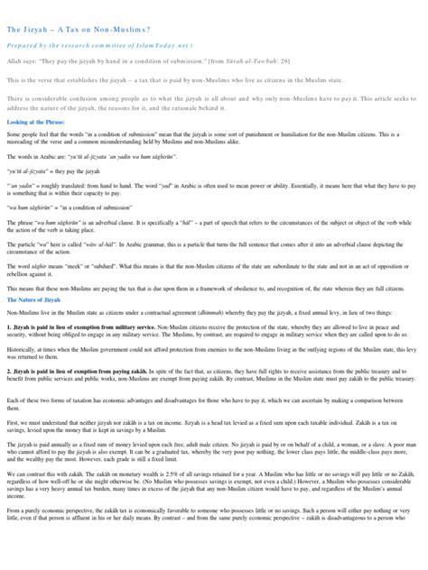 The Truth About the Jizyah | Wealth | Taxes | Free 30-day Trial | Scribd
