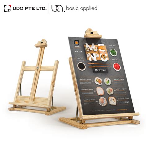 Wooden Table Top Display Stand Restaurant Counter Menu Display Stand