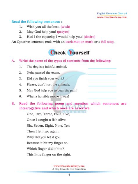 Cbse Ncert Class English Grammar Chapter Kinds Of Sentence