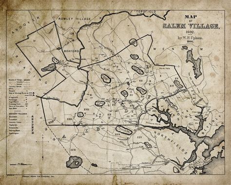 Salem Village 1692 Map Witch Trials - Etsy