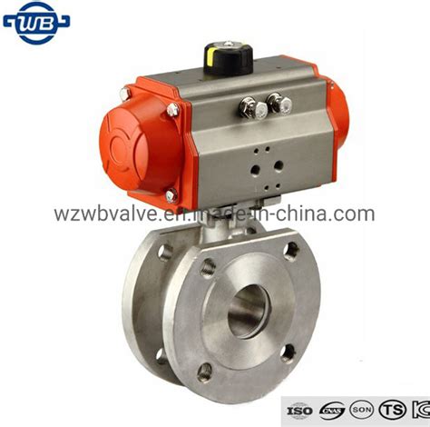 Thin Flanged SS304 Stainless Double Acting Pneumatic Actuator Wafer